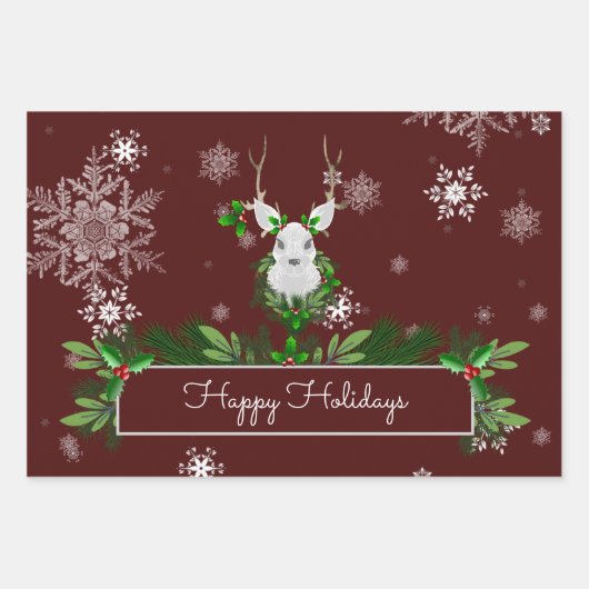 Rood rendierpapier inpakpapier vel (Voorkant)