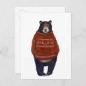 Rood rendierzweet Beer Briefkaart (Voorkant / Achterkant)