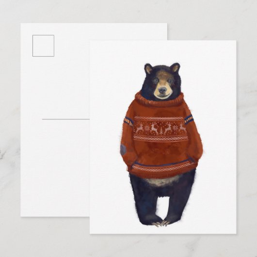 Rood rendierzweet Beer Briefkaart (Voorkant / Achterkant)