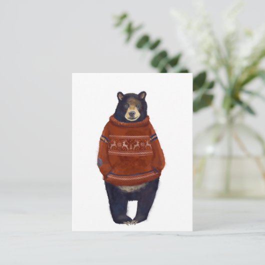 Rood rendierzweet Beer Briefkaart (Staand voorkant)