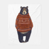 Rood rendierzweet Beer Fleece Deken (Voorkant)