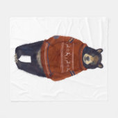 Rood rendierzweet Beer Fleece Deken (Voorkant (Horizontaal))