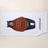 Rood rendierzweet Beer | Jouw namen toevoegen Strandlaken (Voorkant)