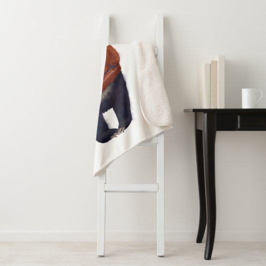 Rood rendierzweet Beer Sherpa Deken (In situ)