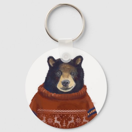 Rood rendierzweet Beer Sleutelhanger (Voorkant)