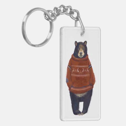 Rood rendierzweet Beer Sleutelhanger (Voorkant Links)