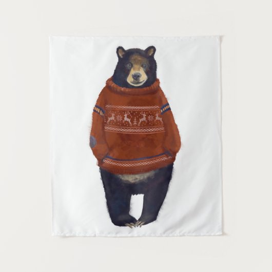 Rood rendierzweet Beer Wandkleed (Voorkant)