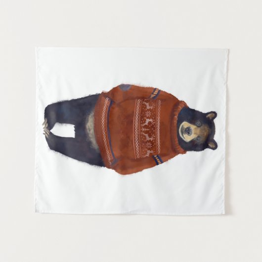 Rood rendierzweet Beer Wandkleed (Voorkant (horizontaal))