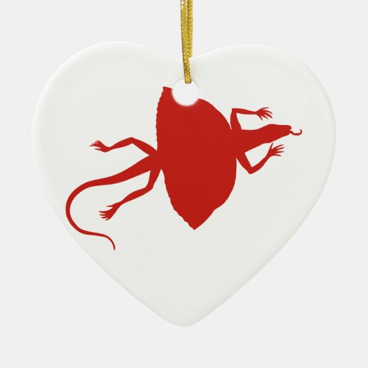 Rood reptiel keramisch ornament (Voorkant)