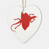 Rood reptiel keramisch ornament (Links)