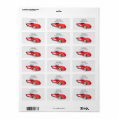 Rood retro 1960 Corvette cabriolet Etiket (Full Sheet)