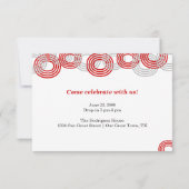 Rood Retro Big Numbers 3-foto Afstuderen Kaart (Achterkant)