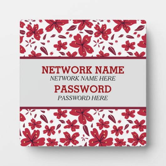 Rood retro floral fotoplaat (Voorkant)