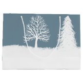 Rood  Retro Truck en kerstboom Large Cadeautasje (Achterkant)