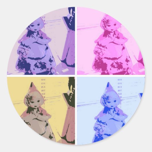  Rood Ridderhout Ronde Sticker (Voorkant)