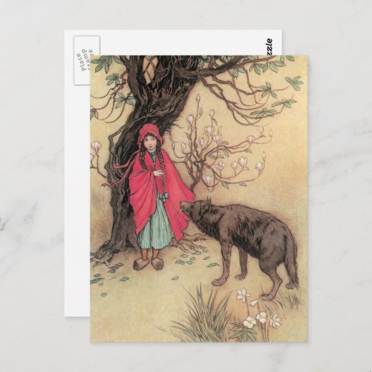  Rood Ridderhout van Warwick Goble Briefkaart (Voorkant / Achterkant)