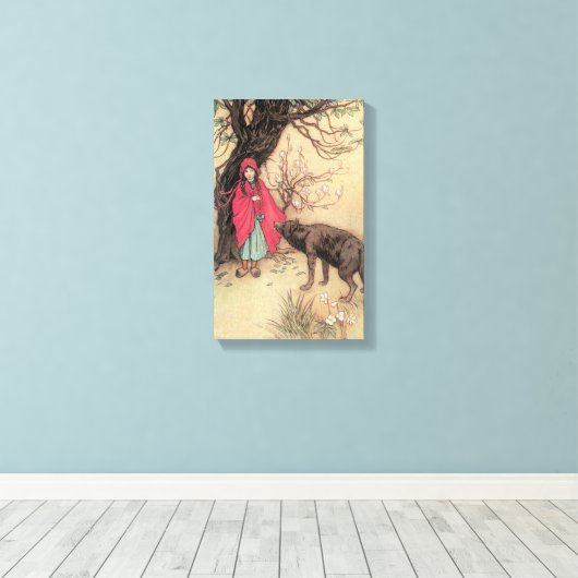 Rood Ridderhout van Warwick Goble Canvas Afdruk (Insitu (Houten vloer))