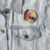 Rood Ridderhout van Warwick Goble Ronde Button 5,7 Cm (In situ)