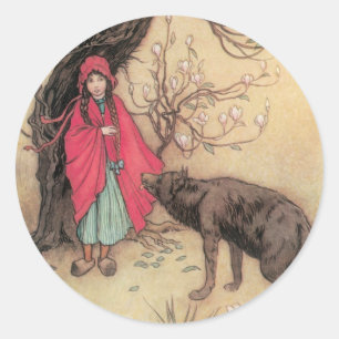  Rood Ridderhout van Warwick Goble Ronde Sticker