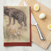  Rood Ridderhout van Warwick Goble Theedoek (Quarter Fold)