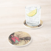  Rood Ridderhout van Warwick Goble Zandsteen Onderzetter (Zijkant)