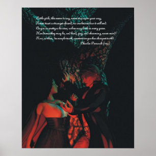 Rood Ridderhout Werewolf Poster met Perrault Poem