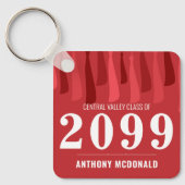 Rood rij Tassels Foto Afstuderen Sleutelhanger (Voorkant)
