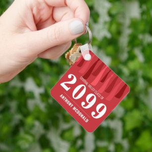 Rood rij Tassels Foto Afstuderen Sleutelhanger