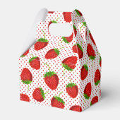 Rood rijpe aardbei en Stippen Patroon Bedankdoosjes (Achterkant)