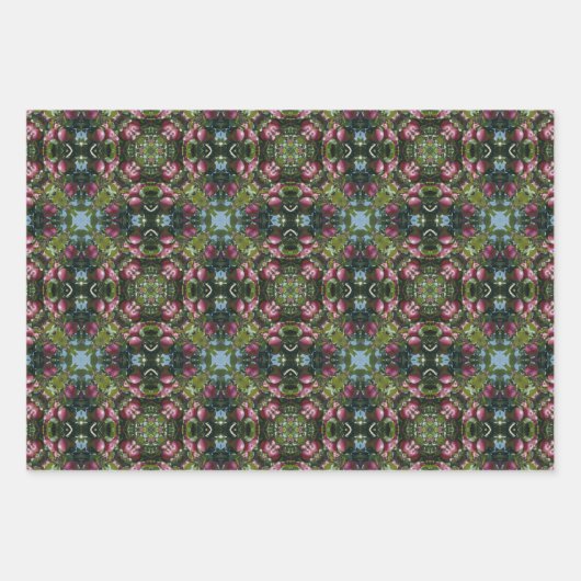 Rood rijpe appels op boomkaleidoscoop   inpakpapier vel (Voorkant 2)