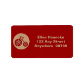 Rood rijwieltje etiket (Voorkant)