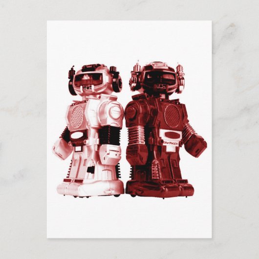 rood robotsbriefkaart briefkaart (Voorkant)