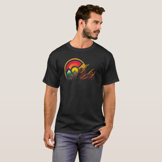 Rood Rocks Amphitheater Colorado staatsvlag T-shirt (Voorkant volledig)