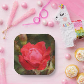 Rood, rode roze papieren bordje (Feest)