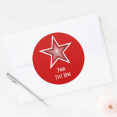 Rood rode sticker van Red Star 'Jouw tekst' (Envelop)