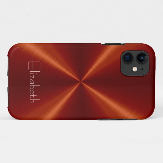 Rood roestvrij staal Case-Mate iPhone case (Achterkant (horizontaal))