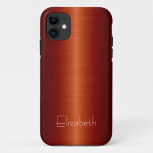 Rood roestvrij staal Metaal 2 iPhone 11 Hoesje