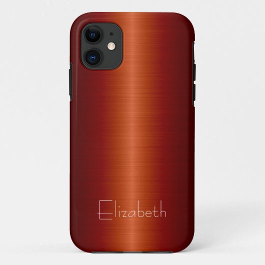 Rood roestvrij staal Metaal 2 Case-Mate iPhone Case (Achterkant)