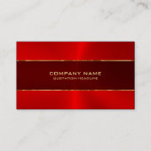 Rood Roestvrij staal Textuur Gouden Strepen Accent Visitekaartje (Voorkant)