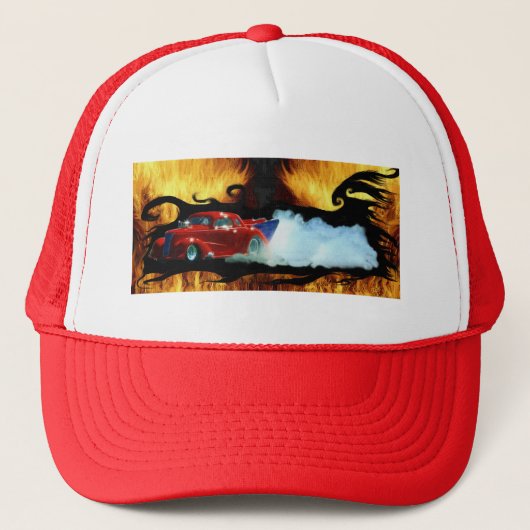 Rood roken Doorslammer sleeperende auto Trucker Pet (Voorkant)