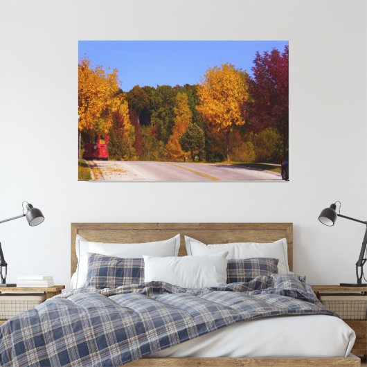 Rood-rolleykleuren van herfstbomen canvas afdruk (Insitu (Slaapkamer))