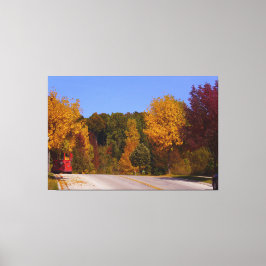 Rood-rolleykleuren van herfstbomen canvas afdruk