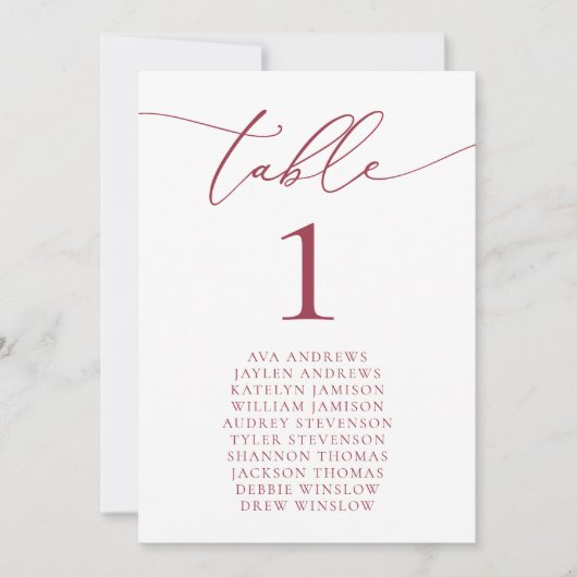 Rood Romantisch feestnummer Kaart (Voorkant)