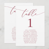 Rood Romantisch feestnummer Kaart (Voorkant / Achterkant)