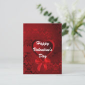 Rood romantisch liefdeshart Valentijnse  Feestdagenkaart (Staand voorkant)