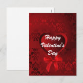 Rood romantisch liefdeshart Valentijnse  Feestdagenkaart (Voorkant / Achterkant)