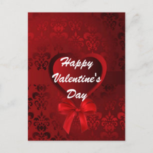 Rood romantisch liefdeshart Valentijnse Feestdagenkaart