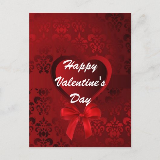 Rood romantisch liefdeshart Valentijnse  Feestdagenkaart (Voorkant)