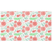 Rood rond bloemen groen blad patroon tafelkleed (Voorkant (Horizontaal))