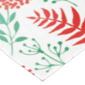 Rood rond bloemen groen blad patroon tafelkleed (Gekanteld)